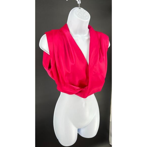 Linen & Dot Lisa top in Berry size XS Resort wear Vibrant barbiecore Party - Picture 5 of 13